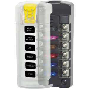 Blue Sea 5035 ST Blade Fuse Block w/Cover – 6 Circuit Independent w/o Negative Bus