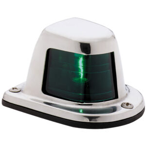 Attwood 1-Mile Deck Mount, Green Sidelight – 12V – Stainless Steel Housing