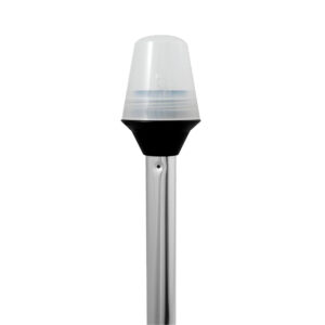 Attwood Frosted Globe All-Around Pole Light w/2-Pin Locking Collar Pole – 12V – 36″