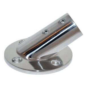 Whitecap 1″ O.D. 30° Round Base SS Rail Fitting