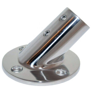 Whitecap 1″ O.D. 45° Round Base SS Rail Fitting