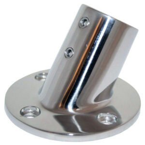 Whitecap 1″ O.D. 60° Round Base SS Rail Fitting