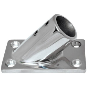 Whitecap ⅞” O.D. 45° Rectangle Base SS Rail Fitting
