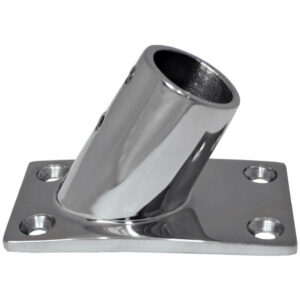Whitecap ⅞” O.D. 60° Rectangle Base SS Rail Fitting