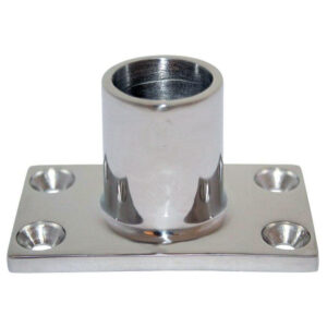 Whitecap ⅞” O.D. 90° Rectangle Base SS Rail Fitting