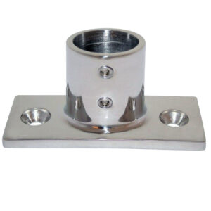 Whitecap ⅞” O.D. 90° 2-Hole Rectangle Base SS Rail Fitting