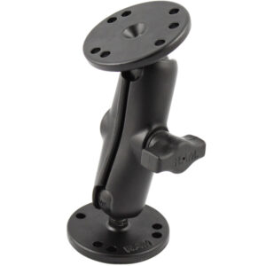 RAM Mount 1″ Ball Double Socket Arm w/2 2.5″ Round Bases – AMPS Hole Pattern