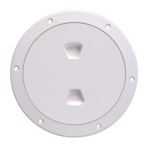Beckson 6″ Smooth Center Screw-Out Deck Plate – White