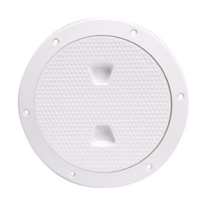 Beckson 6″ Non-Skid Screw-Out Deck Plate – White