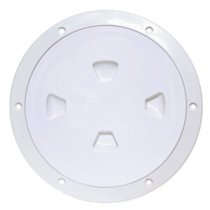 Beckson 8″ Smooth Center Screw-Out Deck Plate – White