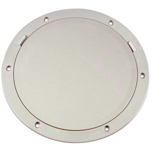 Beckson 8″ Smooth Center Pry-Out Deck Plate – White