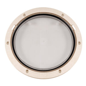 Beckson 8″ Clear Center Pry-Out Deck Plate – Beige