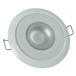 Lumitec Mirage – Flush Mount Down Light – Glass Finish/White Bezel – Warm White Dimming