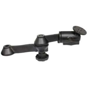 RAM Mount 12″ Double Swing Arm w/2.5″ Round Base – Powder Coated Marine Grade Aluminum