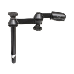 RAM Mount Double Swing Arm w/8″ Male Tele-Pole – No Ball Base
