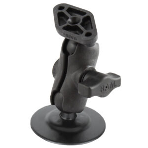 RAM Mount 1″ Diameter Ball Mount w/Short Double Socket Arm, 2.5″ Flex Adhesive Base & Diamond Base Adapter