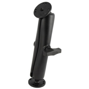 RAM Mount Ball Mount w/Long Double Socket Arm & 2-2.5″ Round Bases w/AMPs Pattern