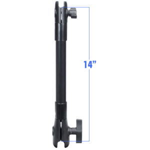 RAM Mount 14″ Long Extension Pole w/1″ and 1.5″ Single Open Socket