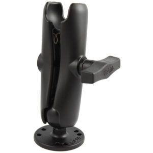 RAM Mount 1.5″ Ball Double Socket Arm w/2.5″ Round Base