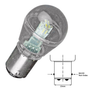 Lunasea Bayonet LED Bulb BA15D – 10-30VDC/1W/105 Lumens – Cool White
