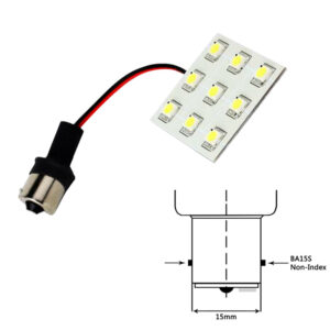 Lunasea Bayonet 9 LED Bulb BA15S – 12VAC or 10-30VDC/2W/149 Lumens – Warm White