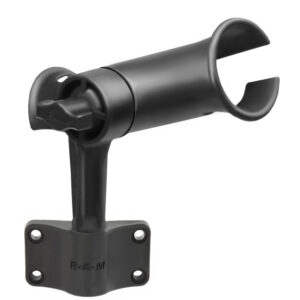 RAM Mount RAM Tube Jr. Fishing Rod Holder w/Short 4″ Length Post Spline & Bulkhead Mounting Base