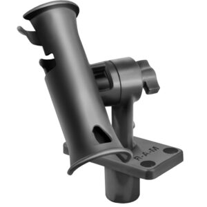 RAM Mount RAM Tube Jr. Rod Holder w/Short 4″ Length Post Spline & Flush Mounting Base