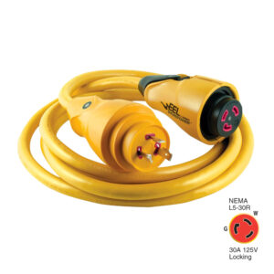 Marinco CS30-12 EEL 30A 125V Shore Power Cordset – 12′ – Yellow