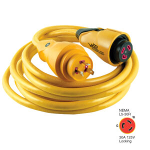 Marinco CS30-25 EEL 30A 125V Shore Power Cordset – 25′ – Yellow