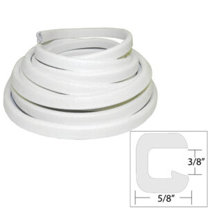 TACO Flexible Vinyl Trim – ⅜” Opening x ⅝”W x 25’L – White