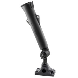 RAM Tough-Tube Fishing Rod Holder w/3″ Length Spline Post, Combination Bulkhead/Flat Surface Base & Plunger