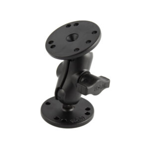RAM Mount 1″ Ball Double Socket Short Arm w/ 2 2.5″ Round Bases