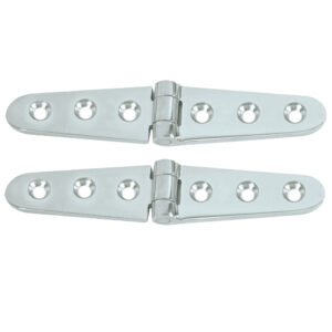 Whitecap Strap Hinge – CP/Brass – 6″ x 1-1/8″ – Pair