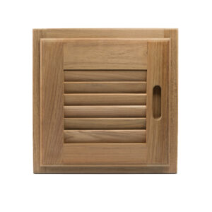 Whitecap Teak Louvered Door & Frame – Right Hand – 12″ x 12″