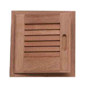 Whitecap Teak Louvered Door & Frame – Left Hand – 12″ x 12″