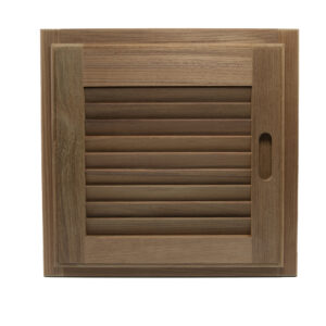 Whitecap Teak Louvered Door & Frame – Right Hand – 15″ x 15″