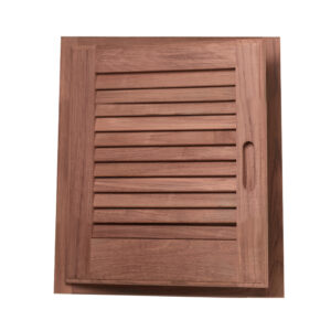 Whitecap Teak Louvered Door & Frame – Left Hand – 15″ x 15″