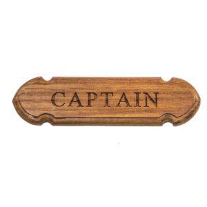 Whitecap Teak “CAPTAIN” Name Plate