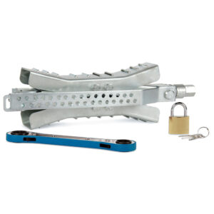 Camco Eaz-Lift 10″ Wheel Stop w/Wrench & Lock – Metal