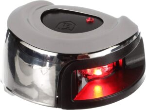 Attwood LightArmor Deck Mount LED Navigation Light 2NM Stainless Steel Red